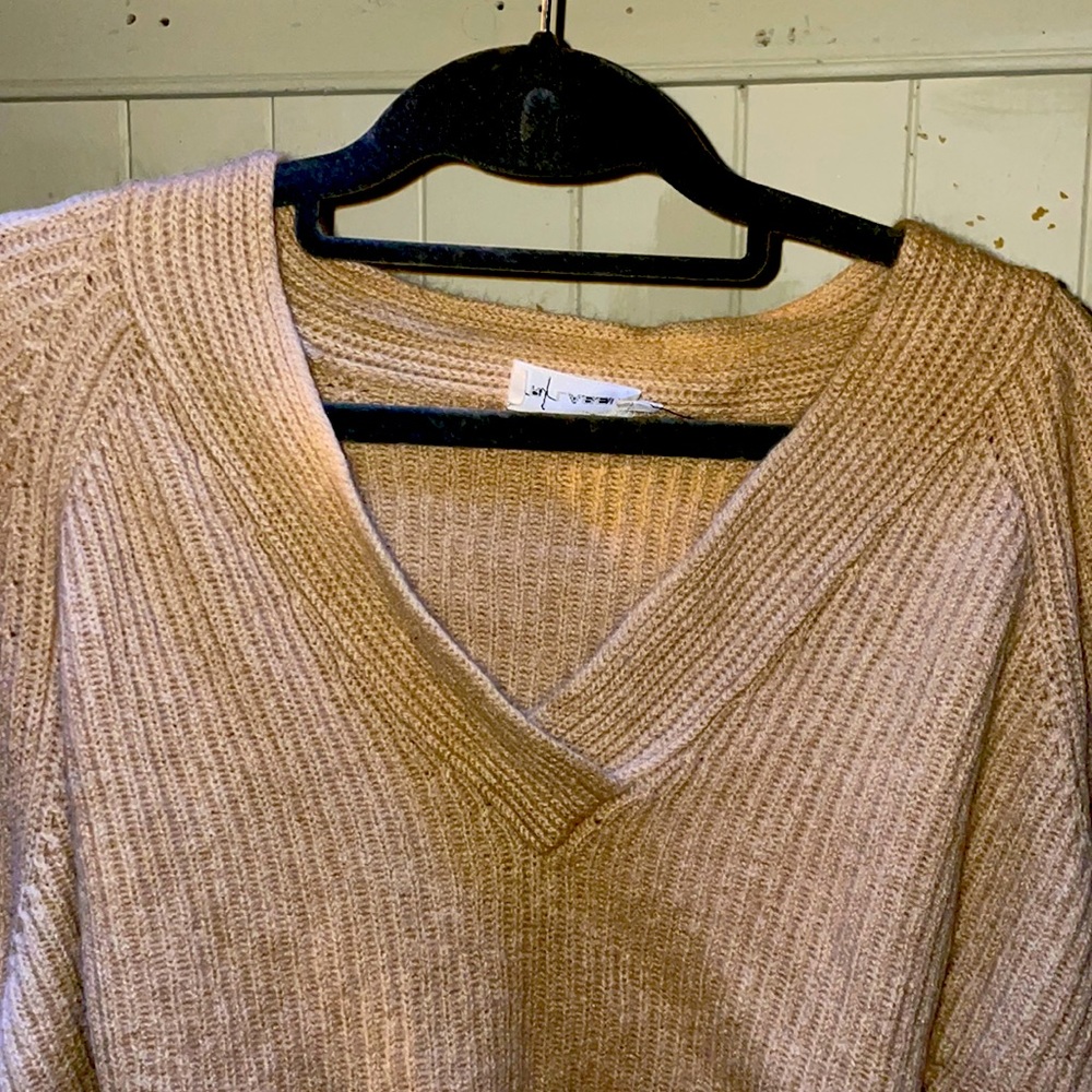 Caramel off shoulder sweater
